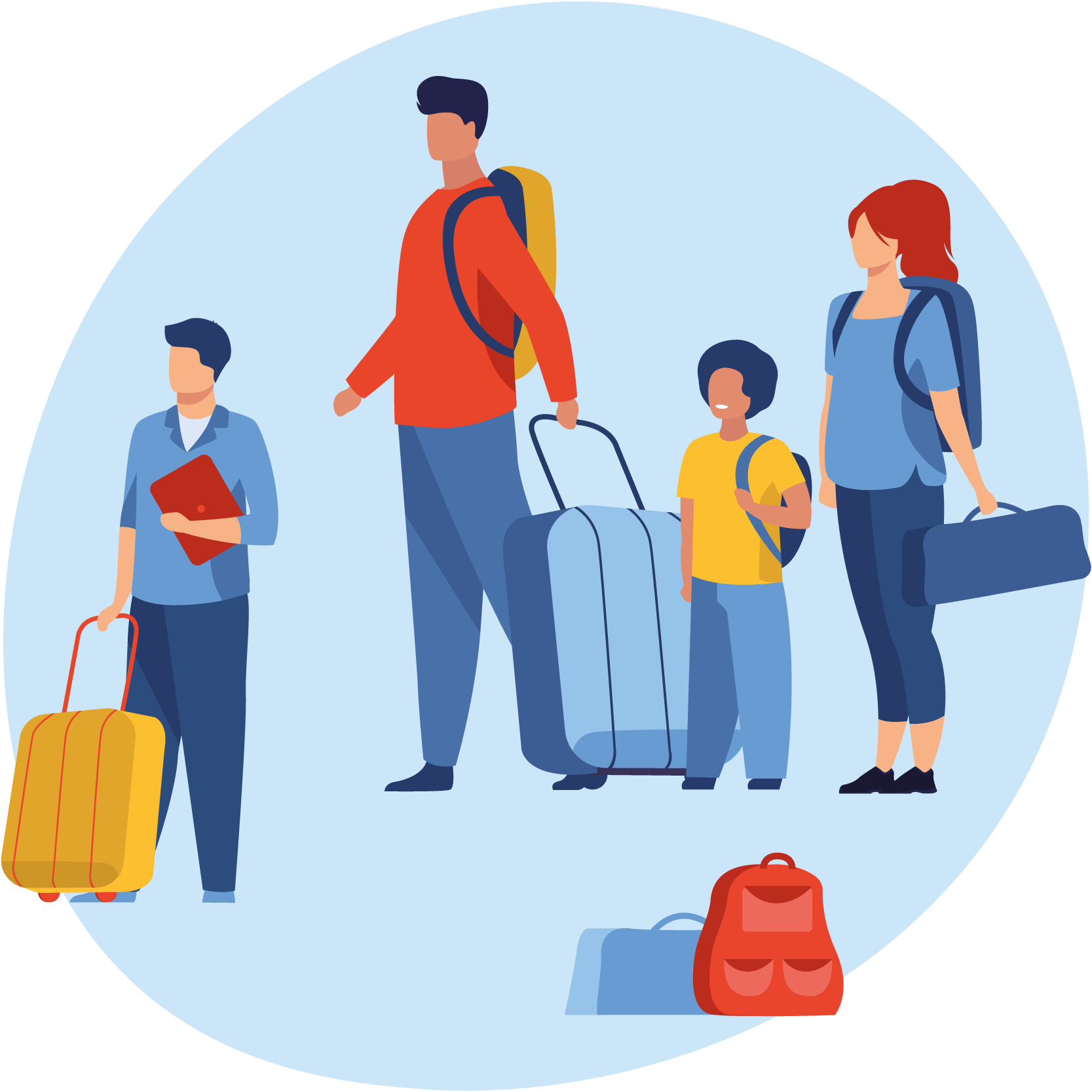 Personnes avec bagages